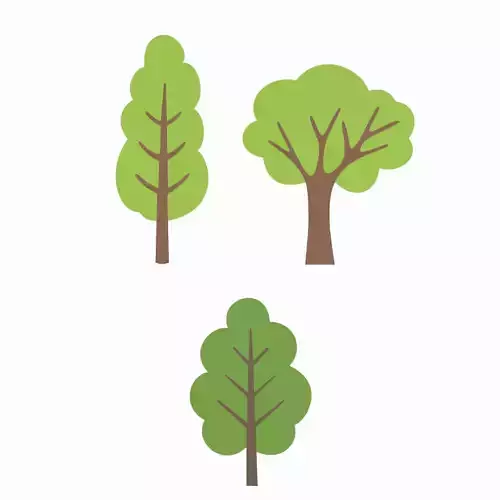 Trees Cutout Set - Elements For Interior Designing 