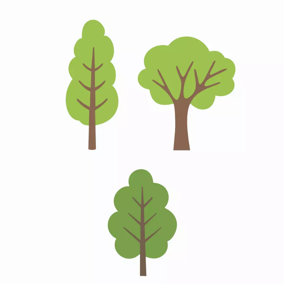 Trees Cutout Set - Elements For Interior Designing  3D model_0