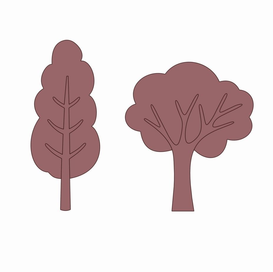 Trees Cutout Set - Elements For Interior Designing  3D model_2