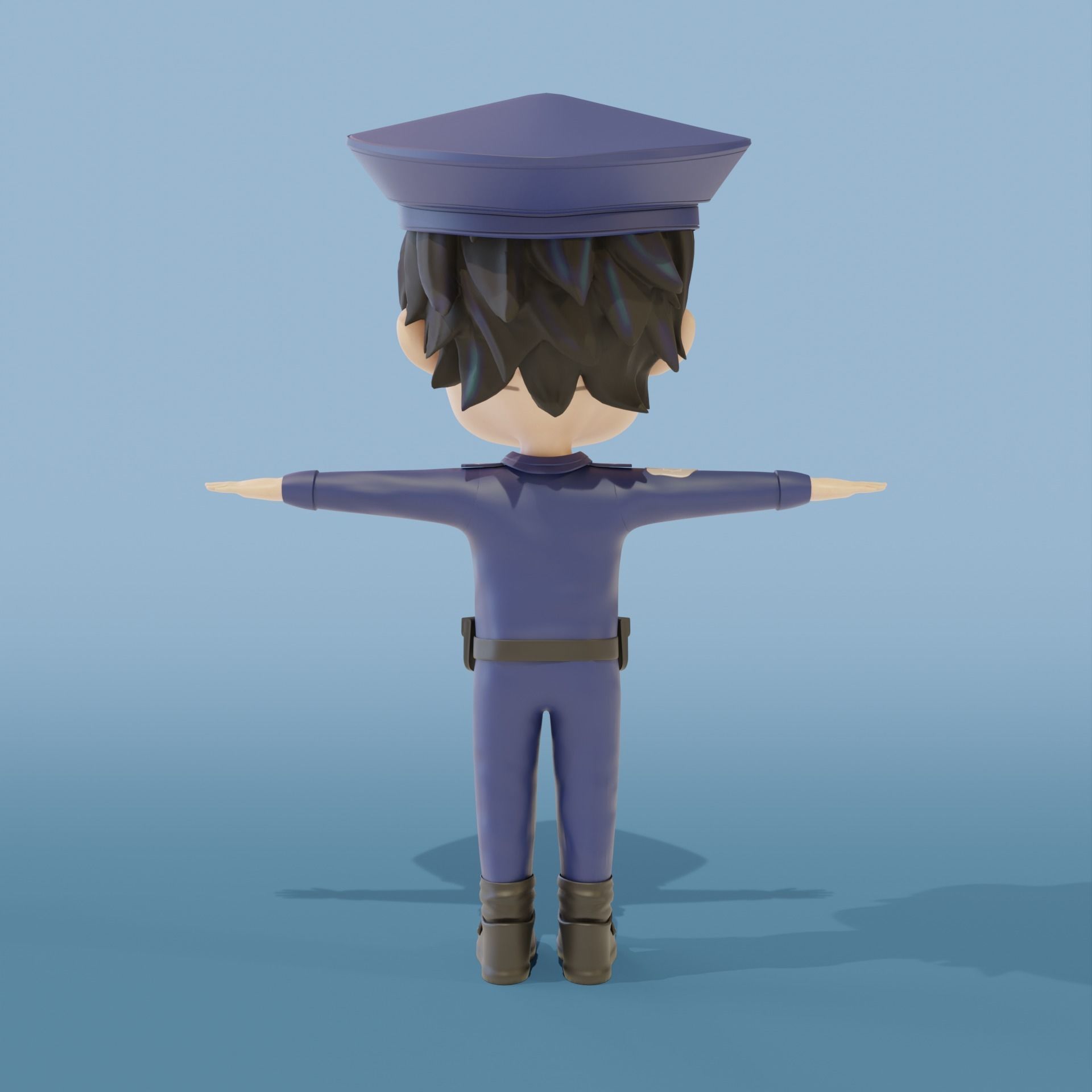 Police Boy Low-poly 3D model_18