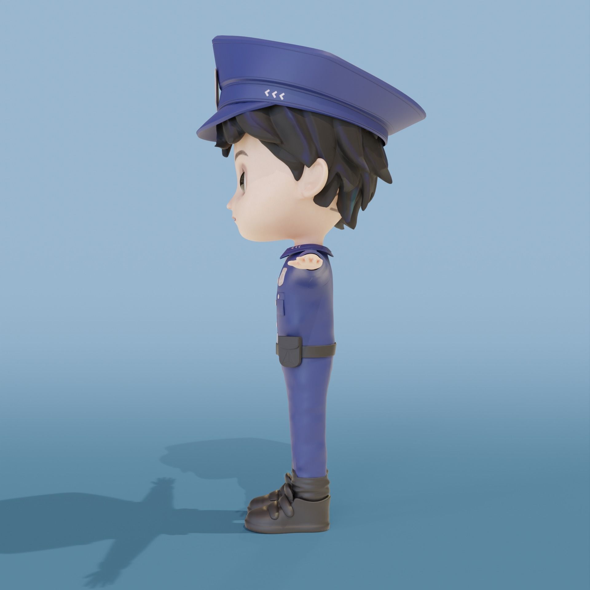 Police Boy Low-poly 3D model_16