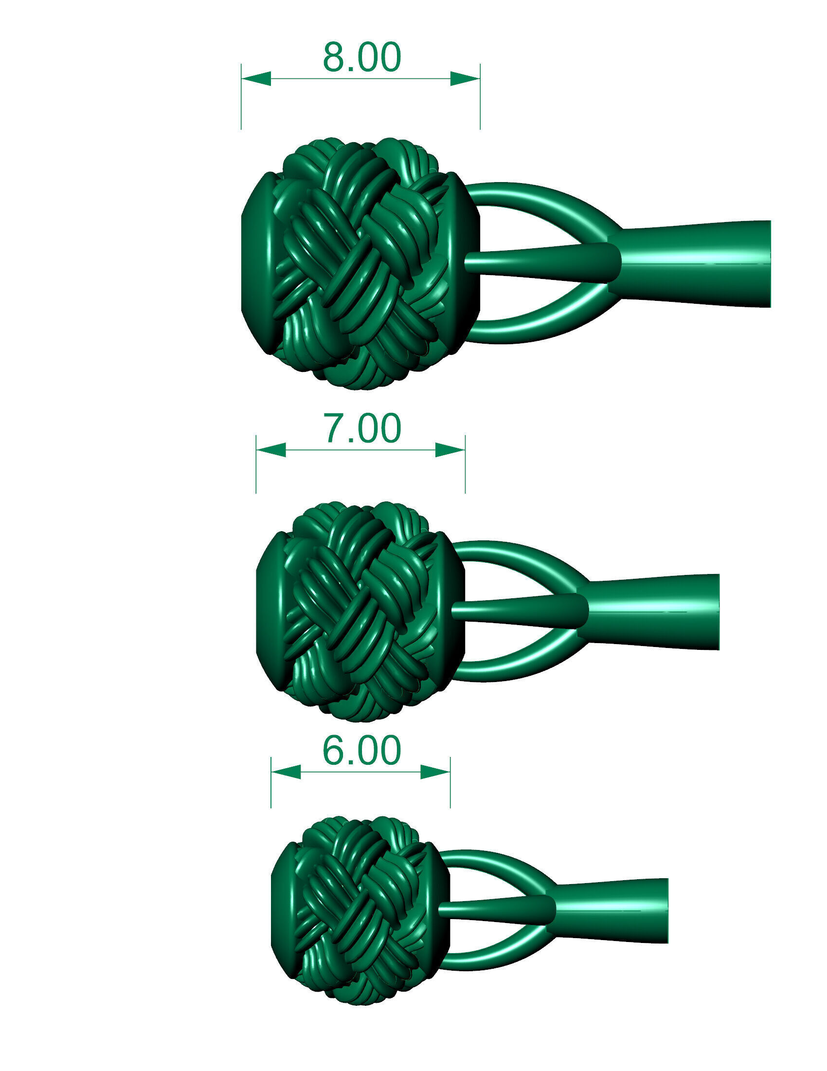 3 size Spherical beads 3D print model_1