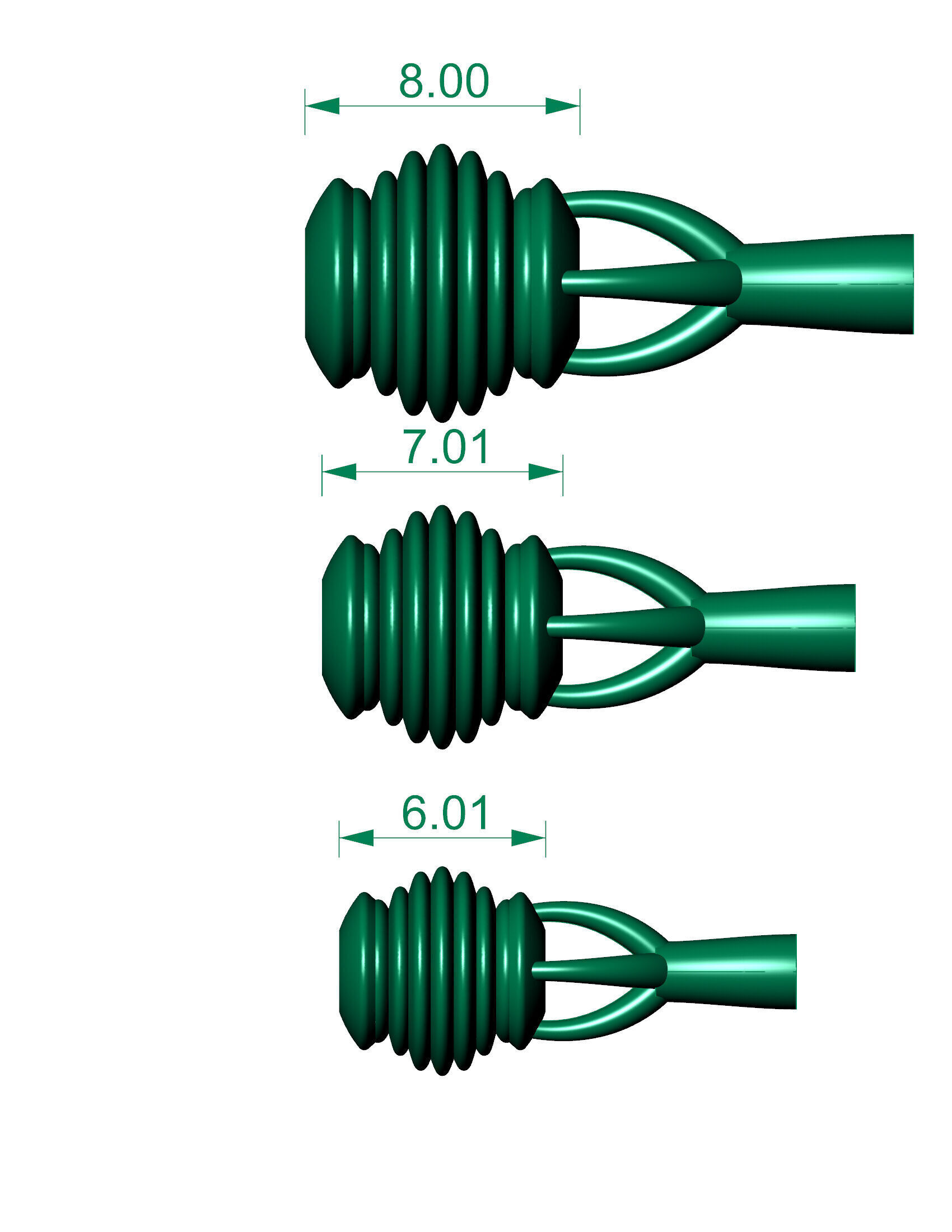 3 size Spherical beads 3D print model_1