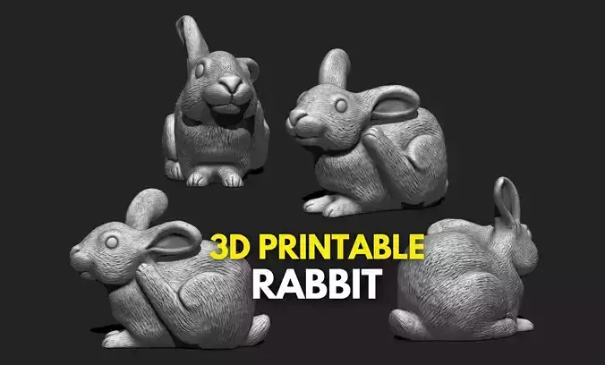 Rabbit Animal 3D STL File for 3D Printing 3D print model