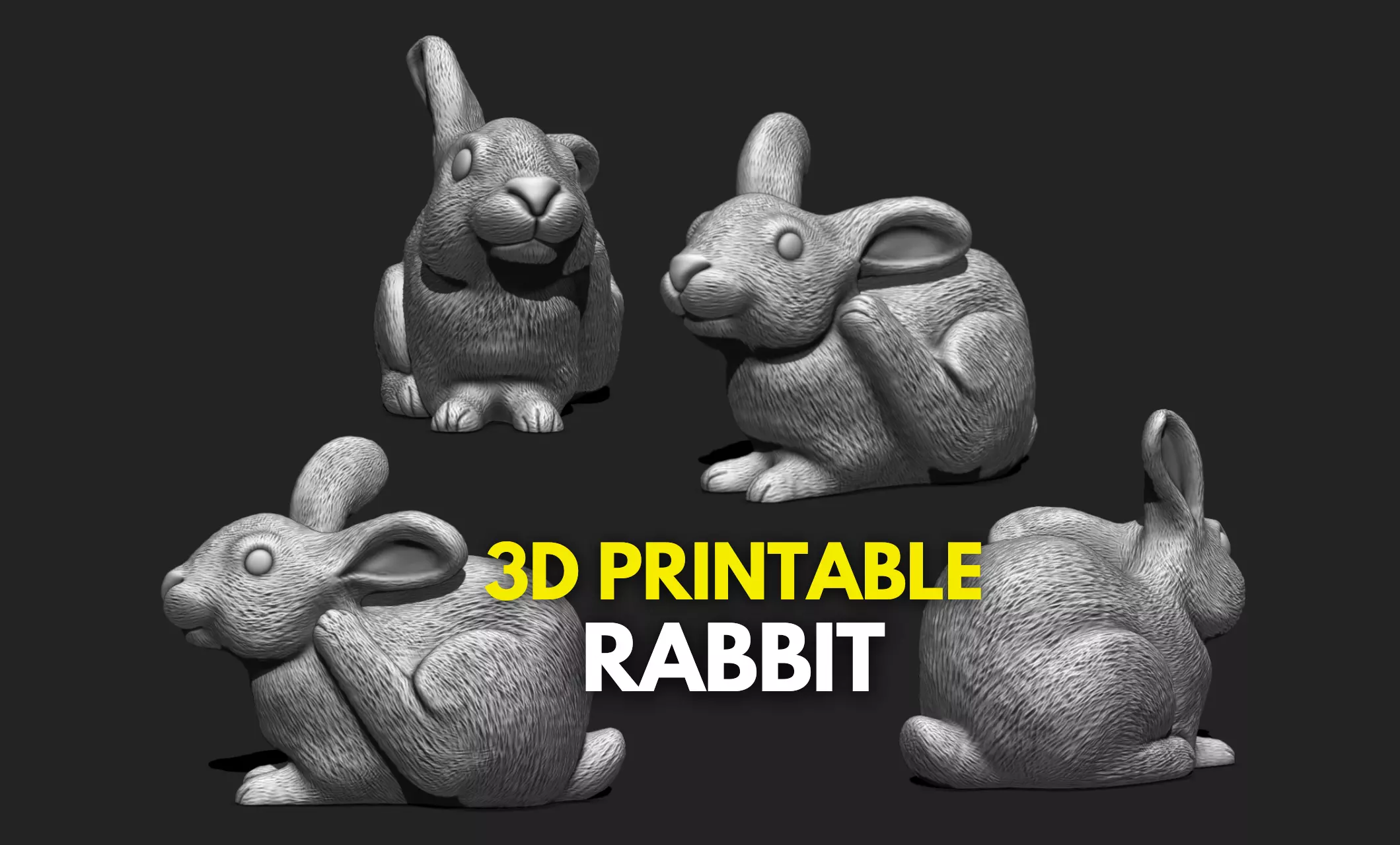 Rabbit Animal 3D STL File for 3D Printing 3D print model