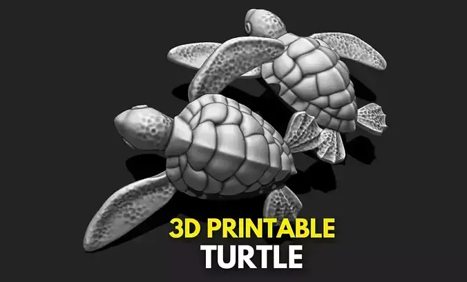 Turtle 3D STL File for 3D Printing - Sea Life - Marine Life 3D print model
