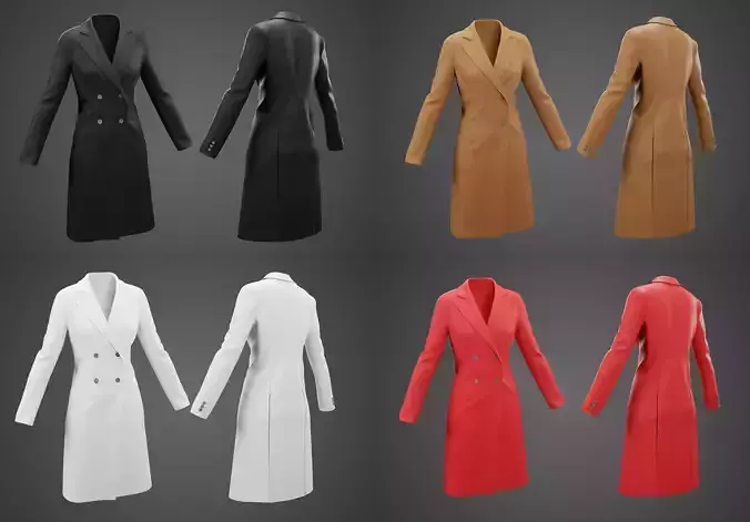 Long Leather Coat Set