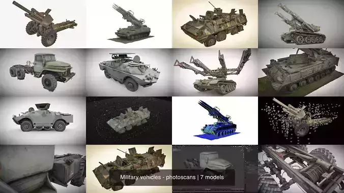  Military vehicles - photoscans 3D Model Collection