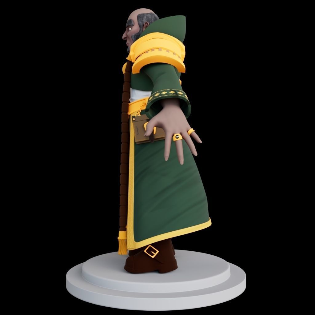 3D Old Man Gaming  Character Low-poly 3D model_4