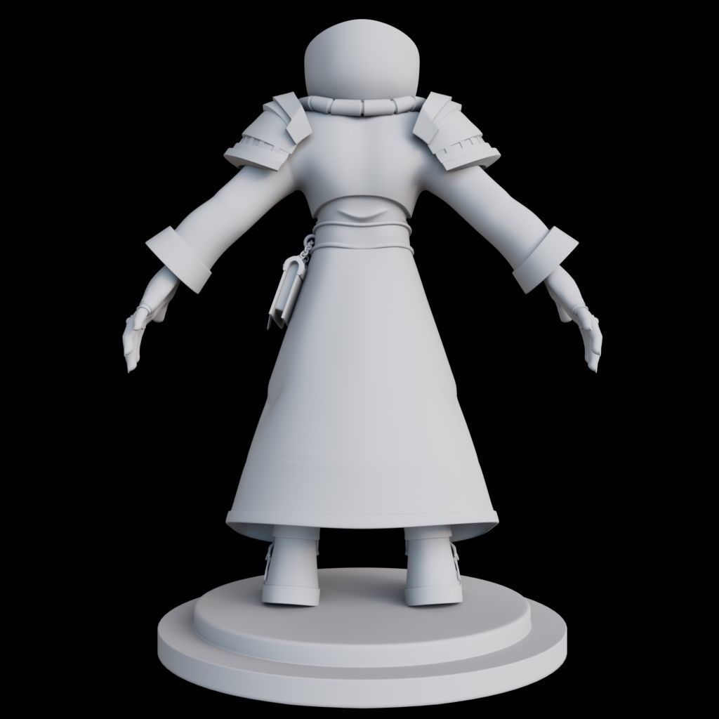 3D Old Man Gaming  Character Low-poly 3D model_8