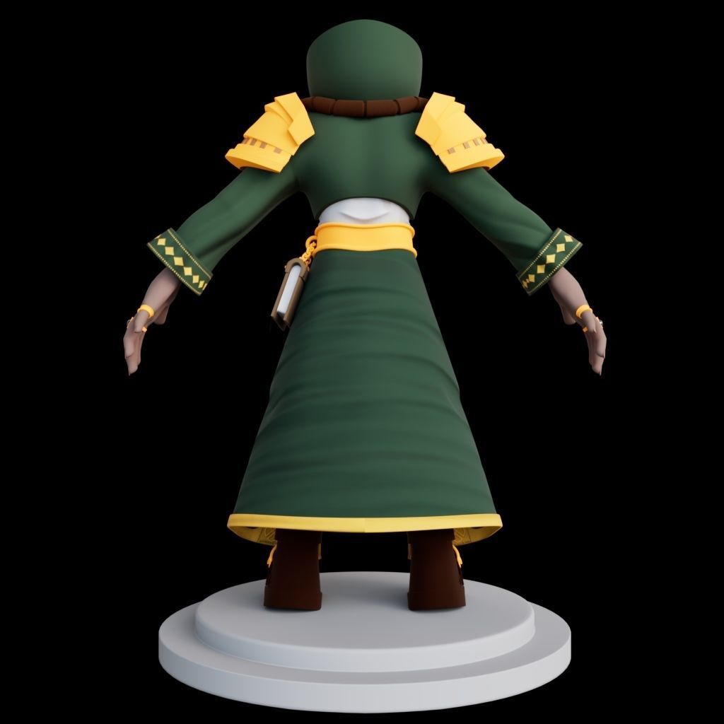 3D Old Man Gaming  Character Low-poly 3D model_1