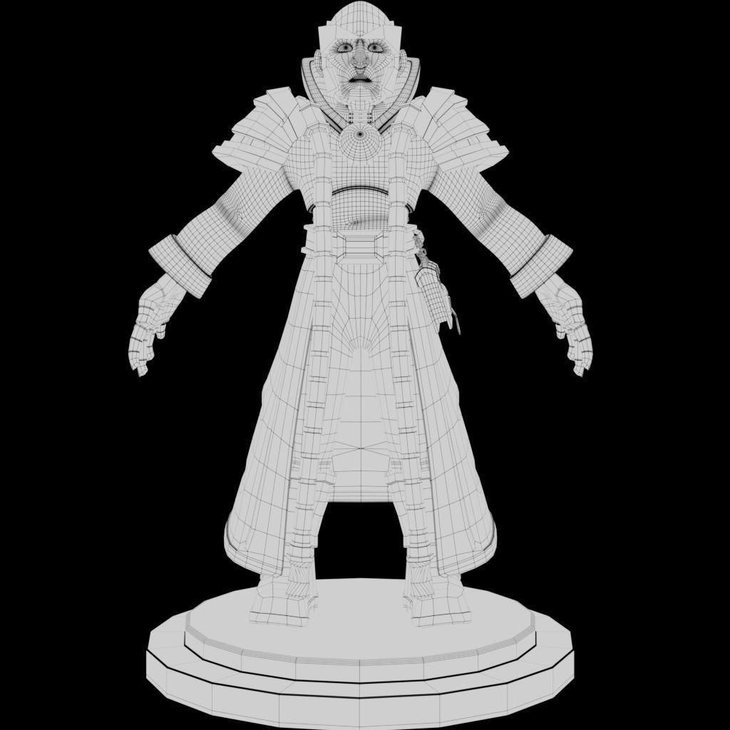 3D Old Man Gaming  Character Low-poly 3D model_10