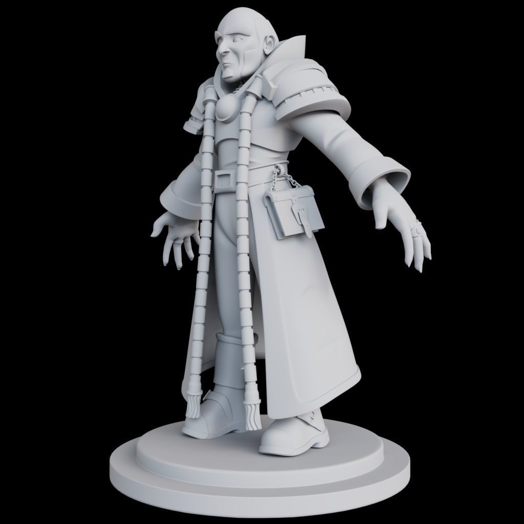 3D Old Man Gaming  Character Low-poly 3D model_7