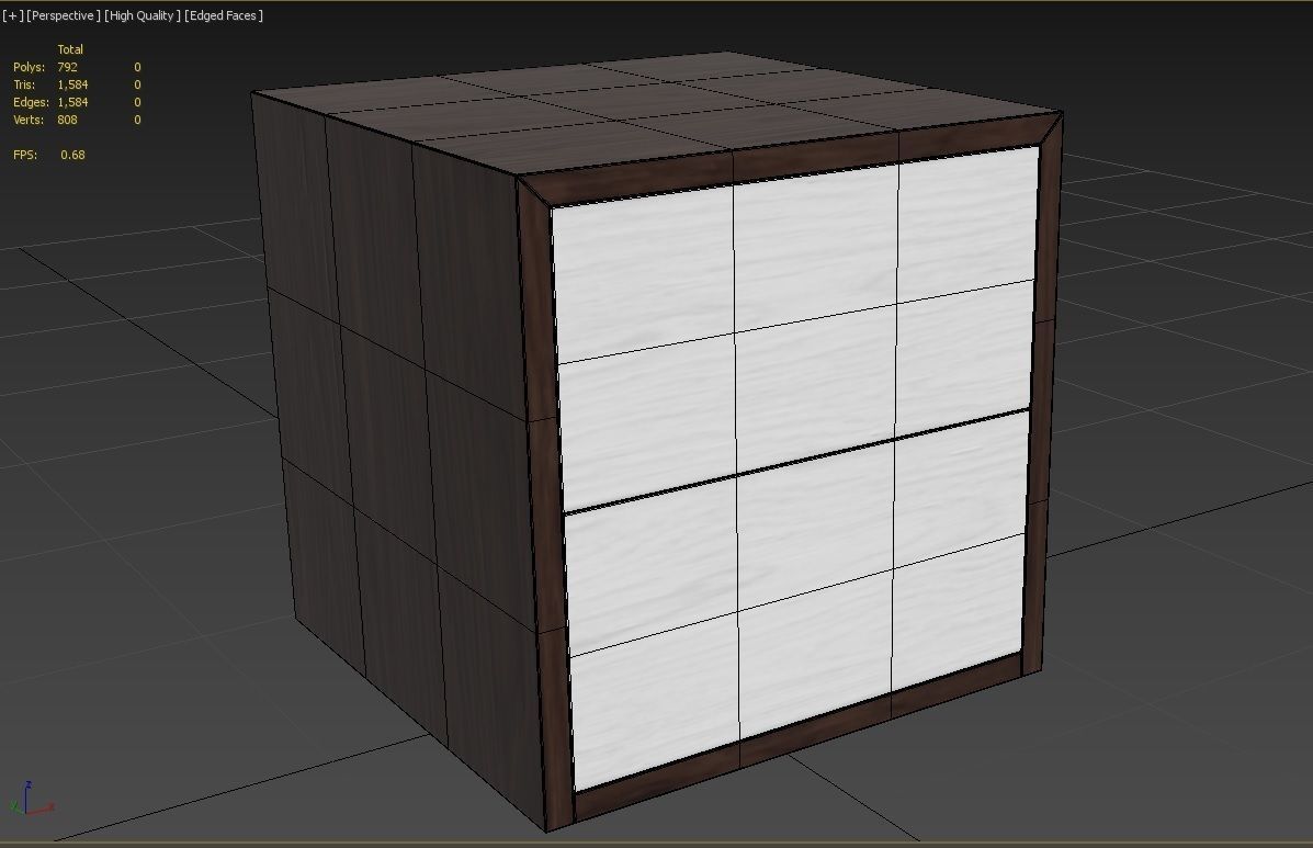 Bedside Table M01 Low-poly 3D model_2