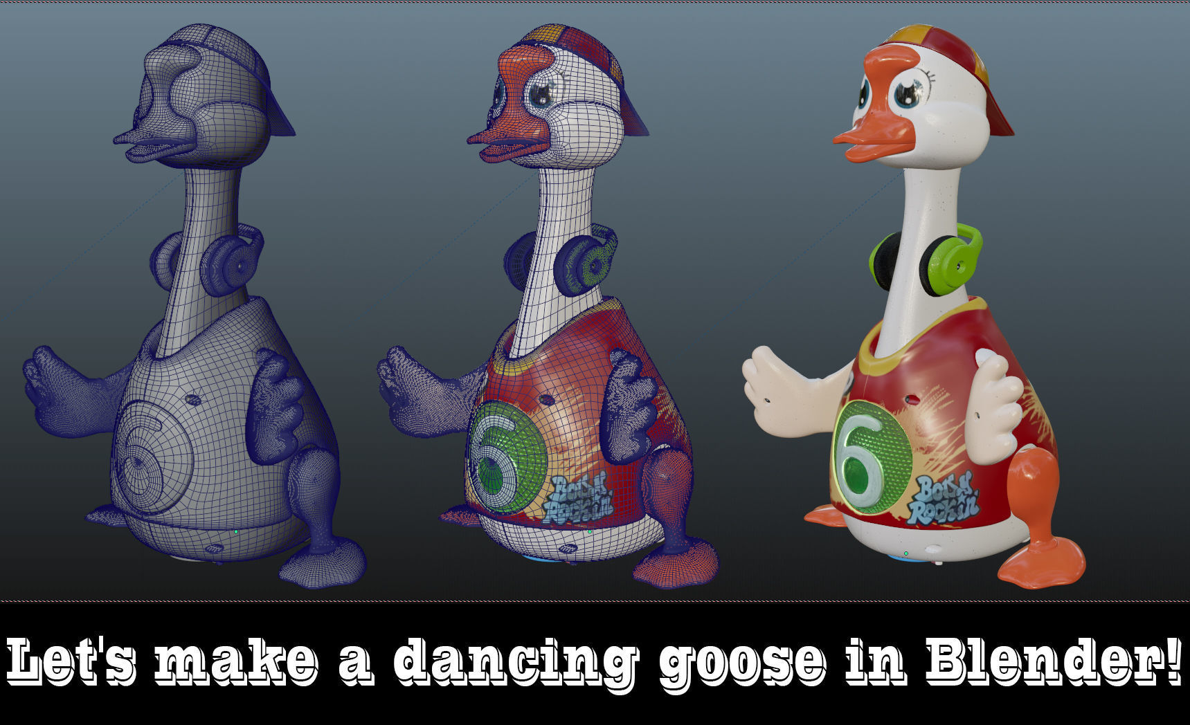 A dancing goose 3D model_2