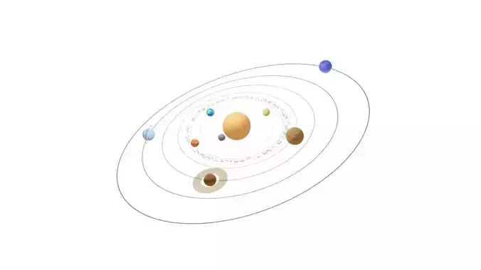 Solar System 3D Illustration
