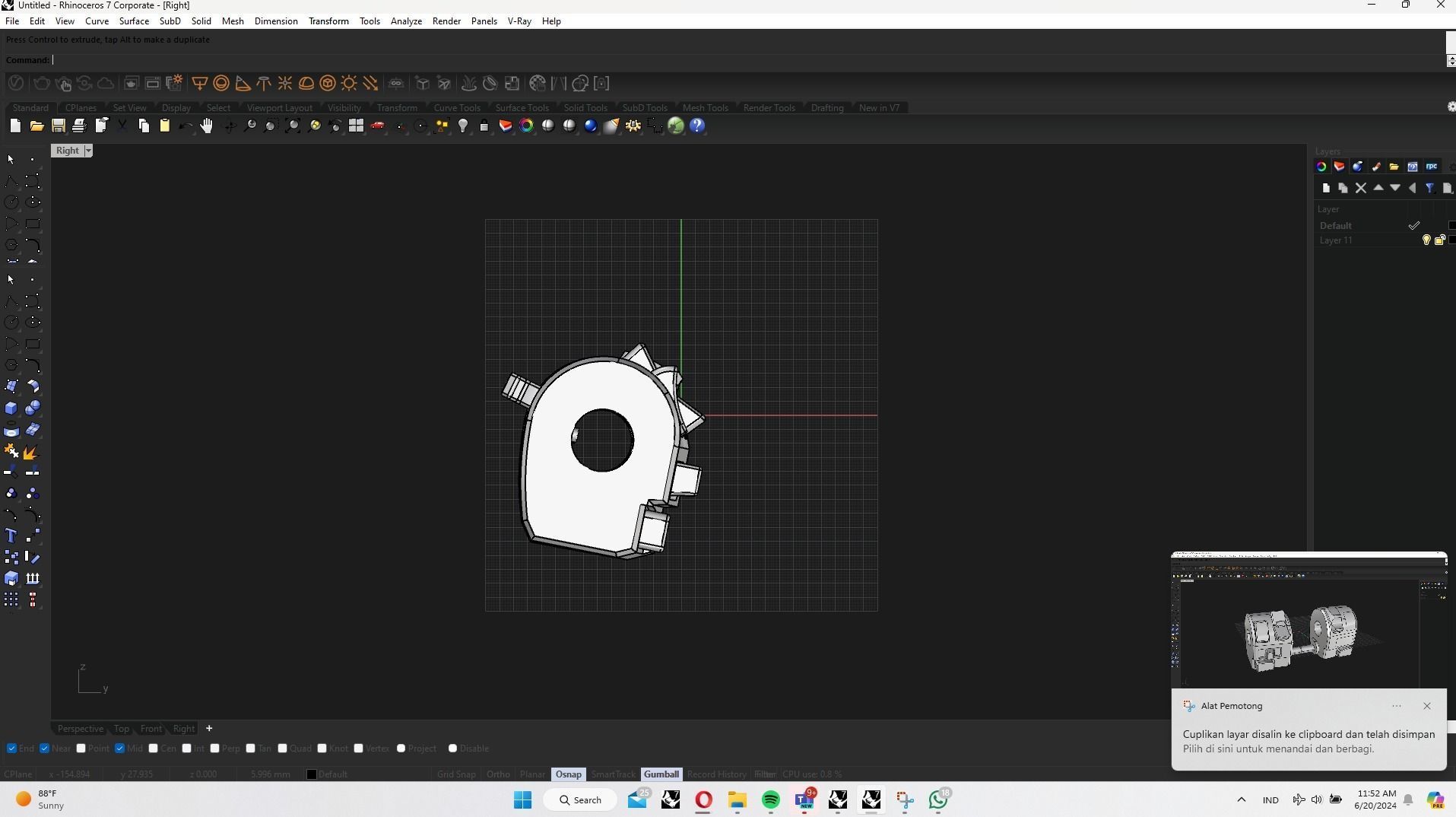 Motorcycle Handlebar Switch 3D model_1