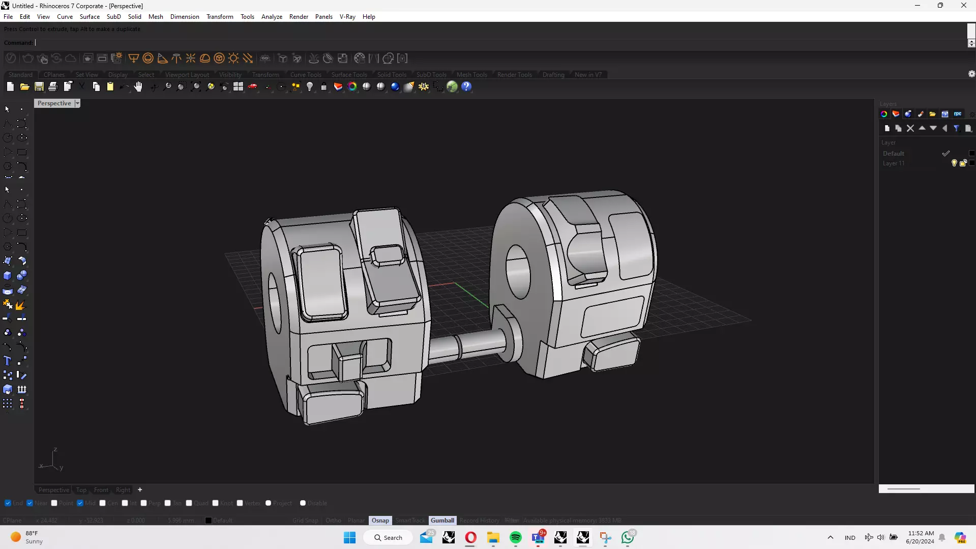Motorcycle Handlebar Switch 3D model_0