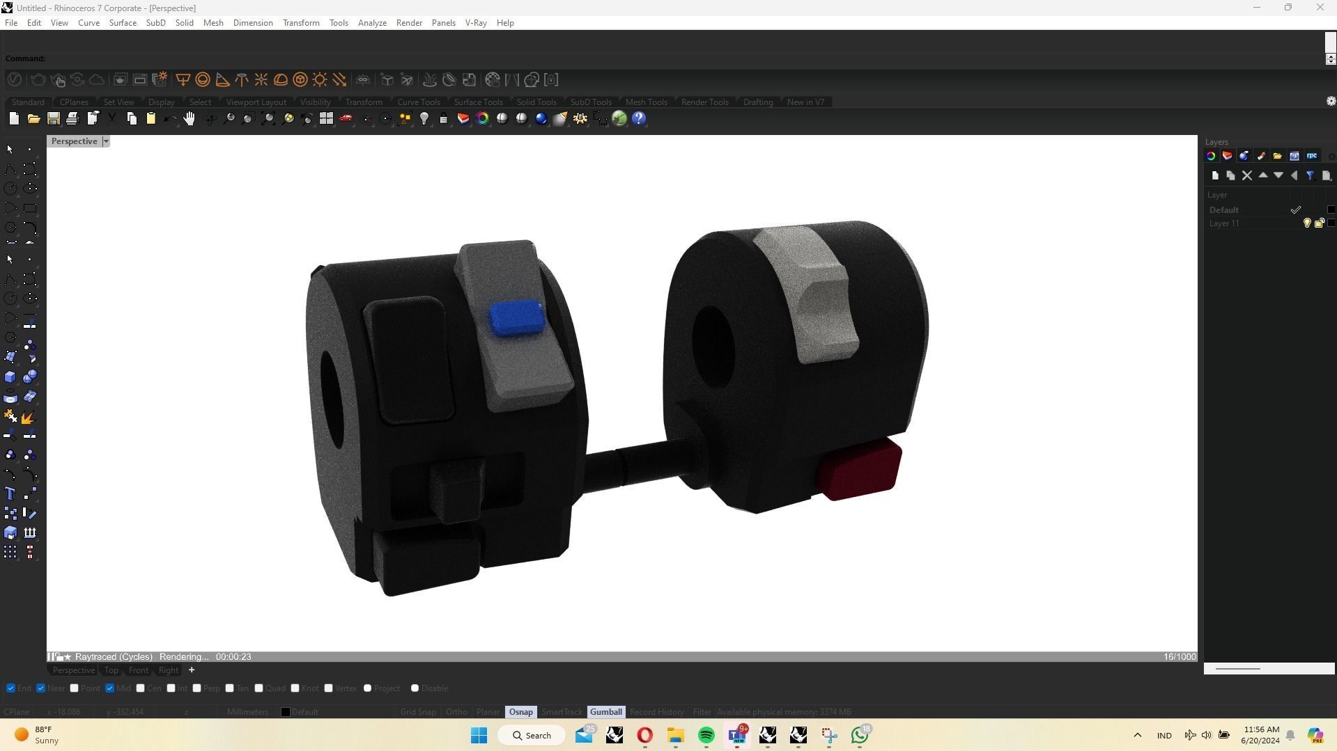 Motorcycle Handlebar Switch 3D model_6