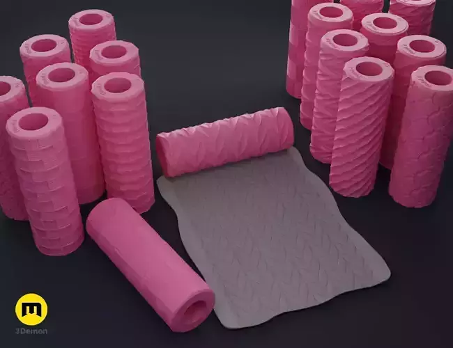 Texture Rollers - Fabrics and chainmail 3D print model