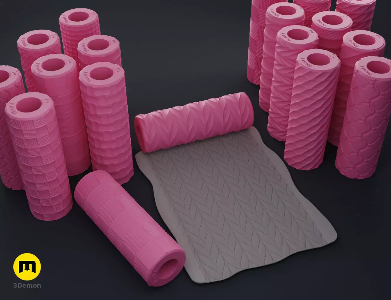 Texture Rollers - Fabrics and chainmail 3D print model_0