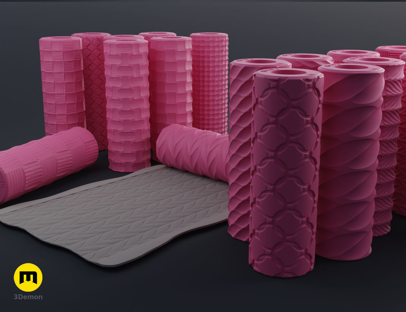 Texture Rollers - Fabrics and chainmail 3D print model_2