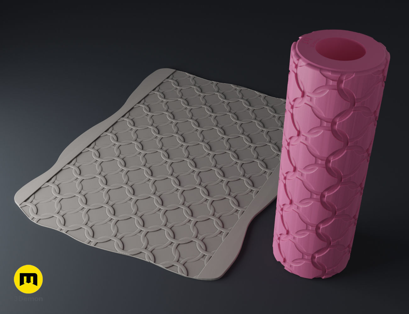 Texture Rollers - Fabrics and chainmail 3D print model_17