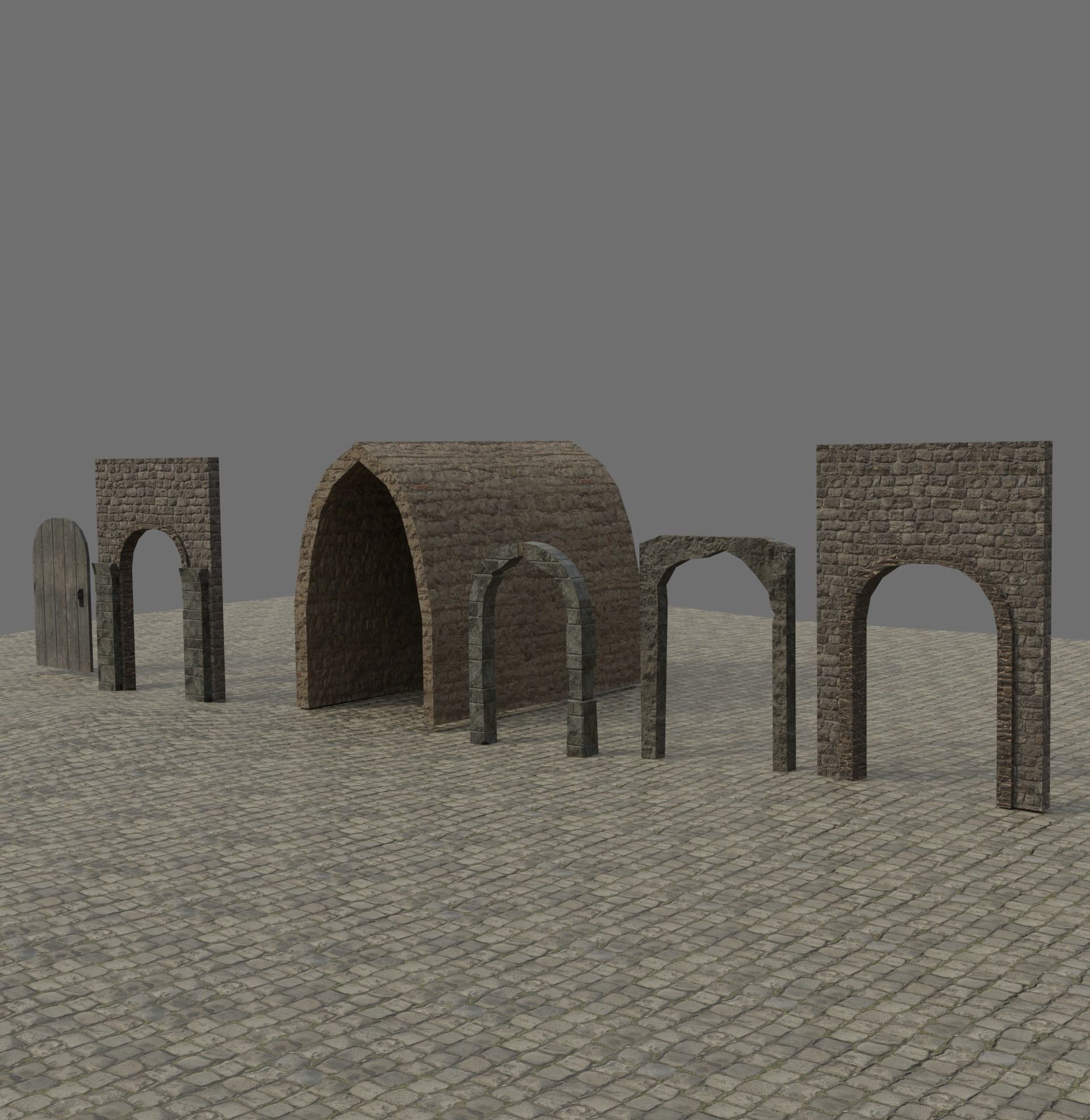 Build Yourself Modular Dungeon Kit Low-poly 3D model_2