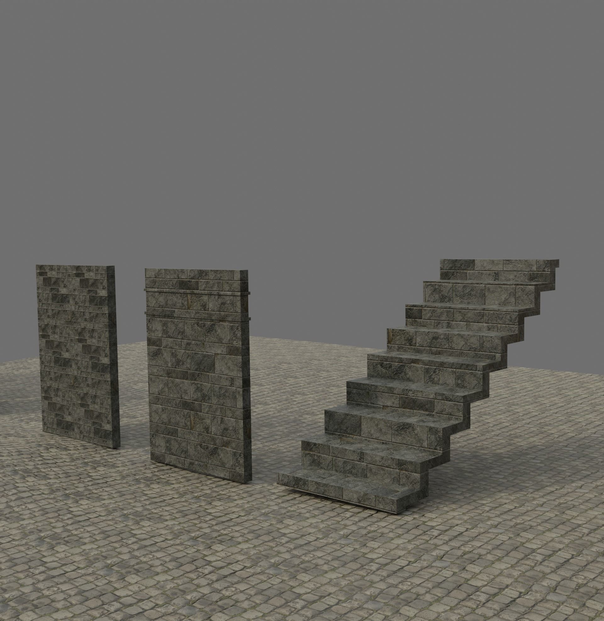 Build Yourself Modular Dungeon Kit Low-poly 3D model_3