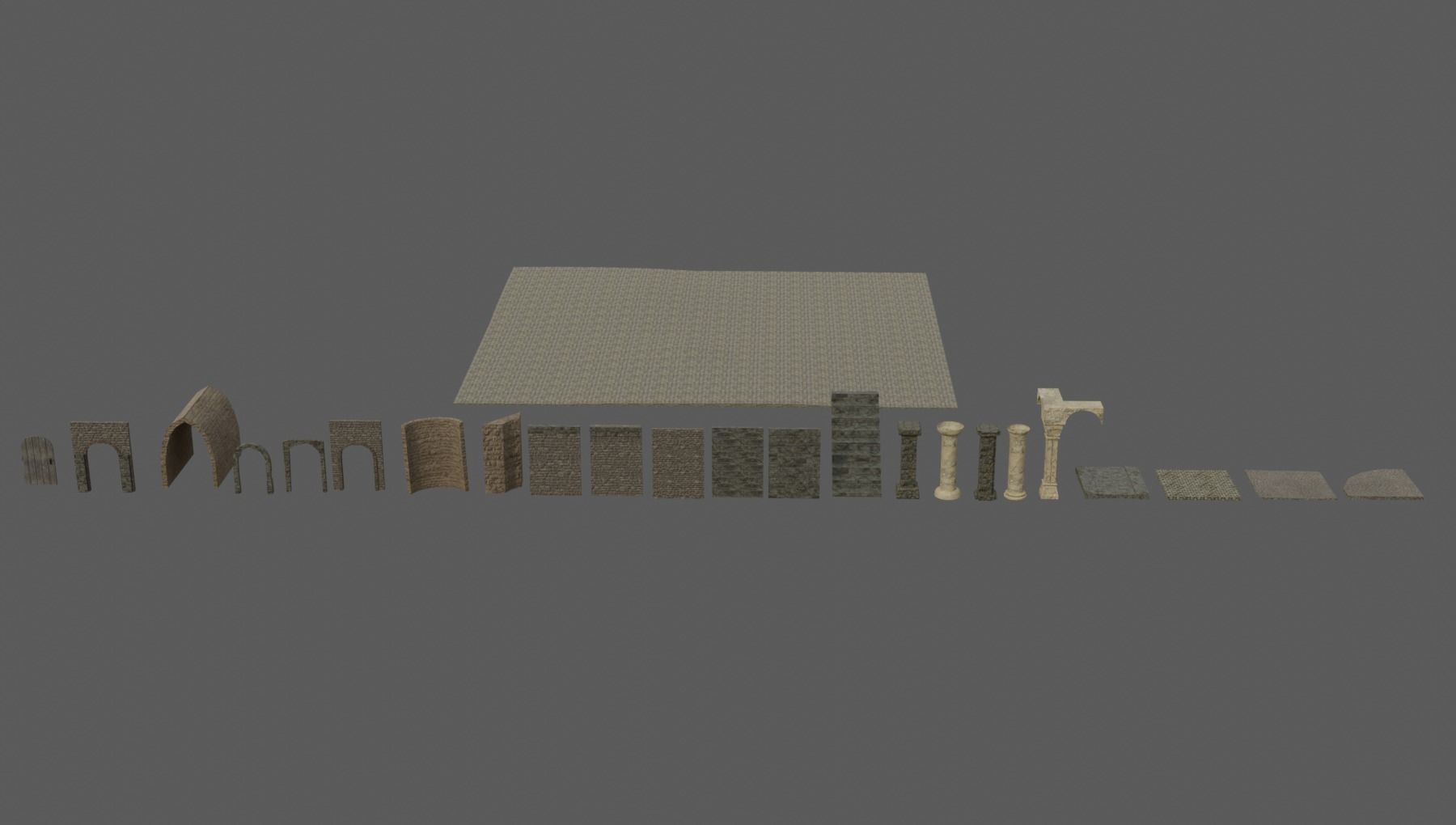 Build Yourself Modular Dungeon Kit Low-poly 3D model_1