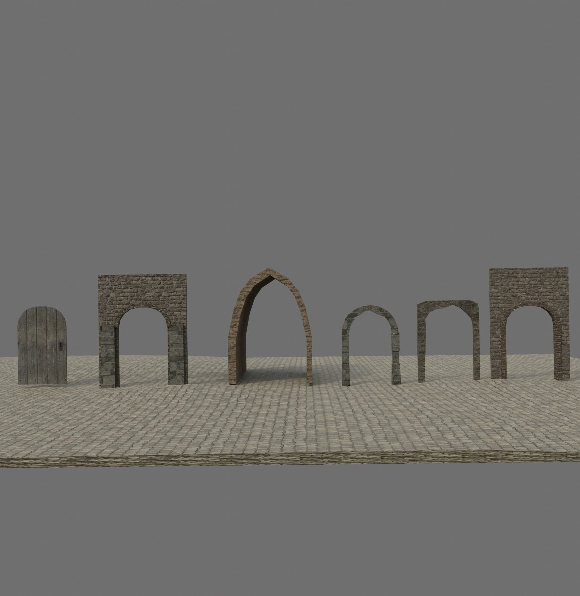 Build Yourself Modular Dungeon Kit Low-poly 3D model_6