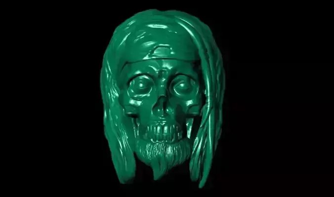 3D Pirate Skull Pendant Printable Model