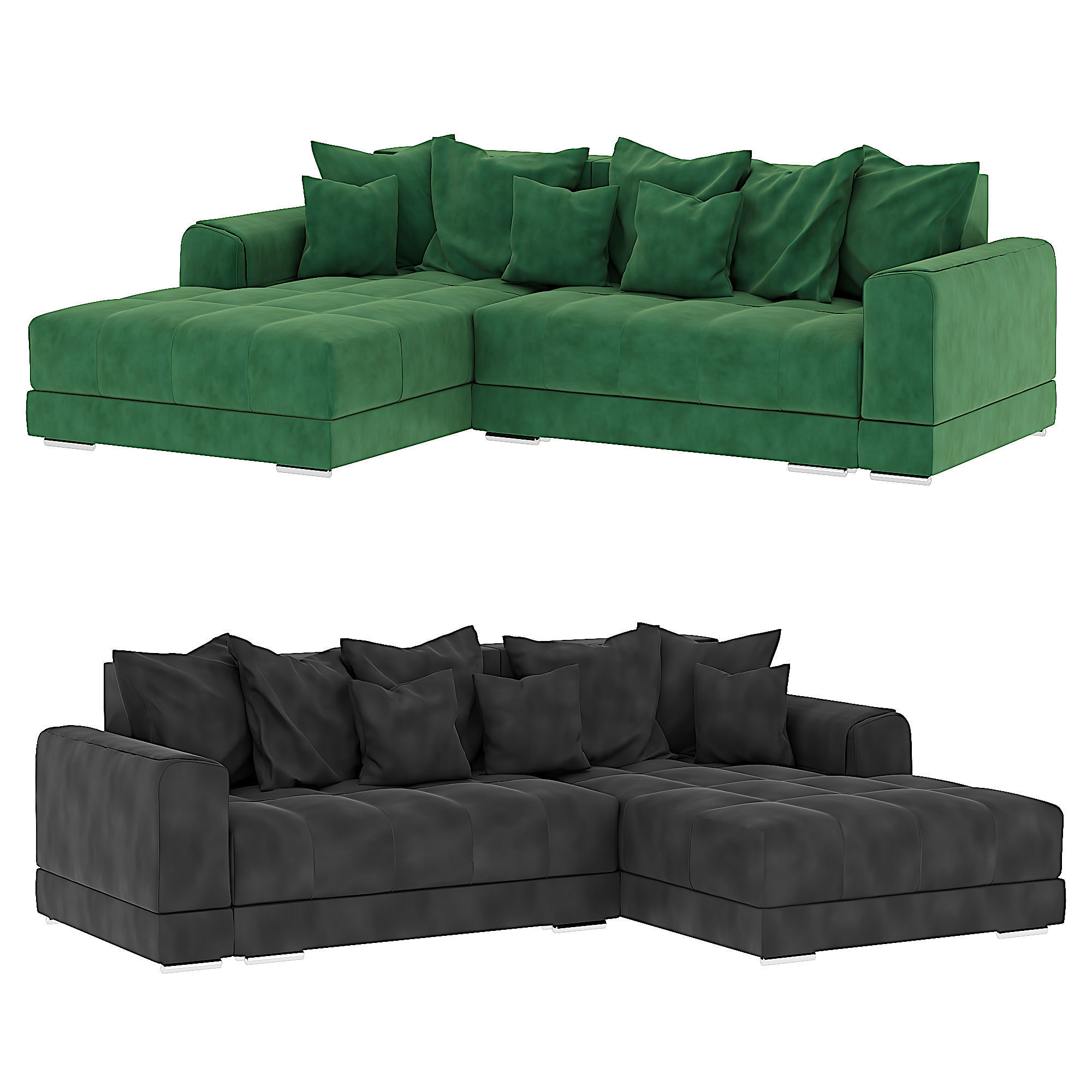 Modern sofa  Low-poly 3D model_1