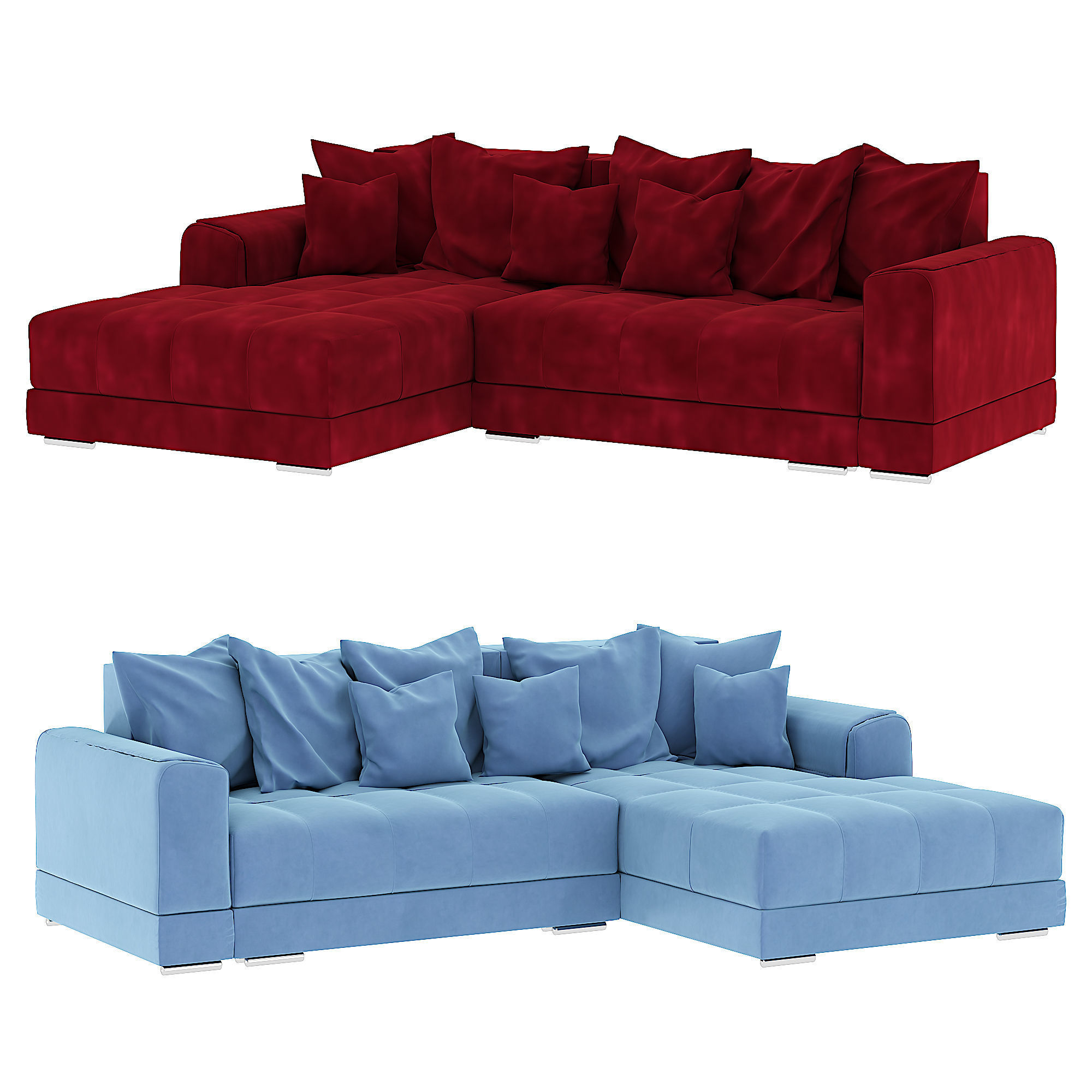 Modern sofa  Low-poly 3D model_2