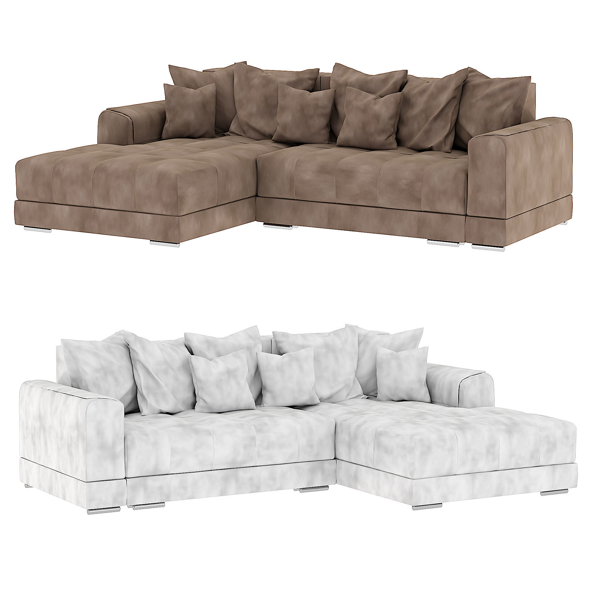 Modern sofa  Low-poly 3D model_3