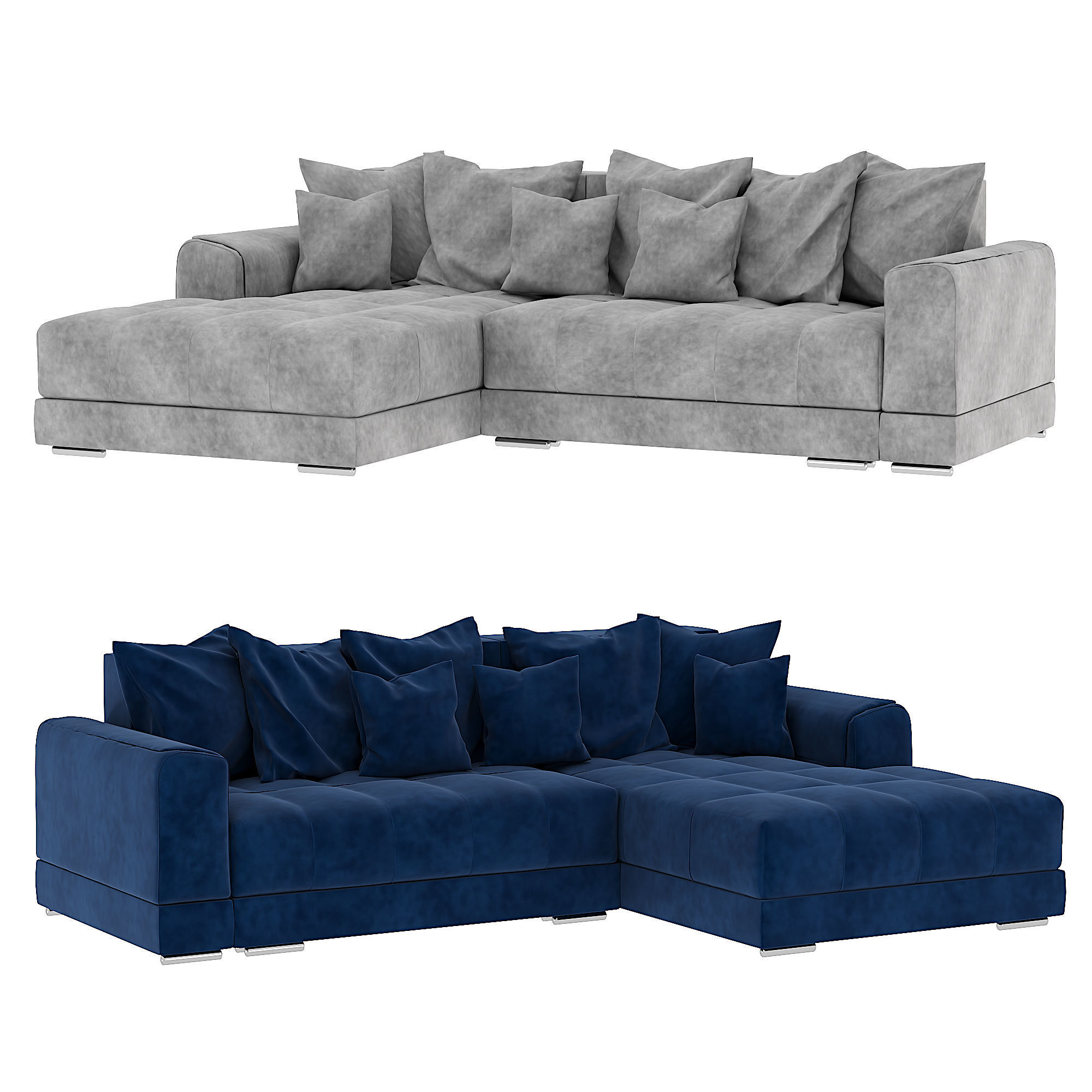 Modern sofa  Low-poly 3D model_5