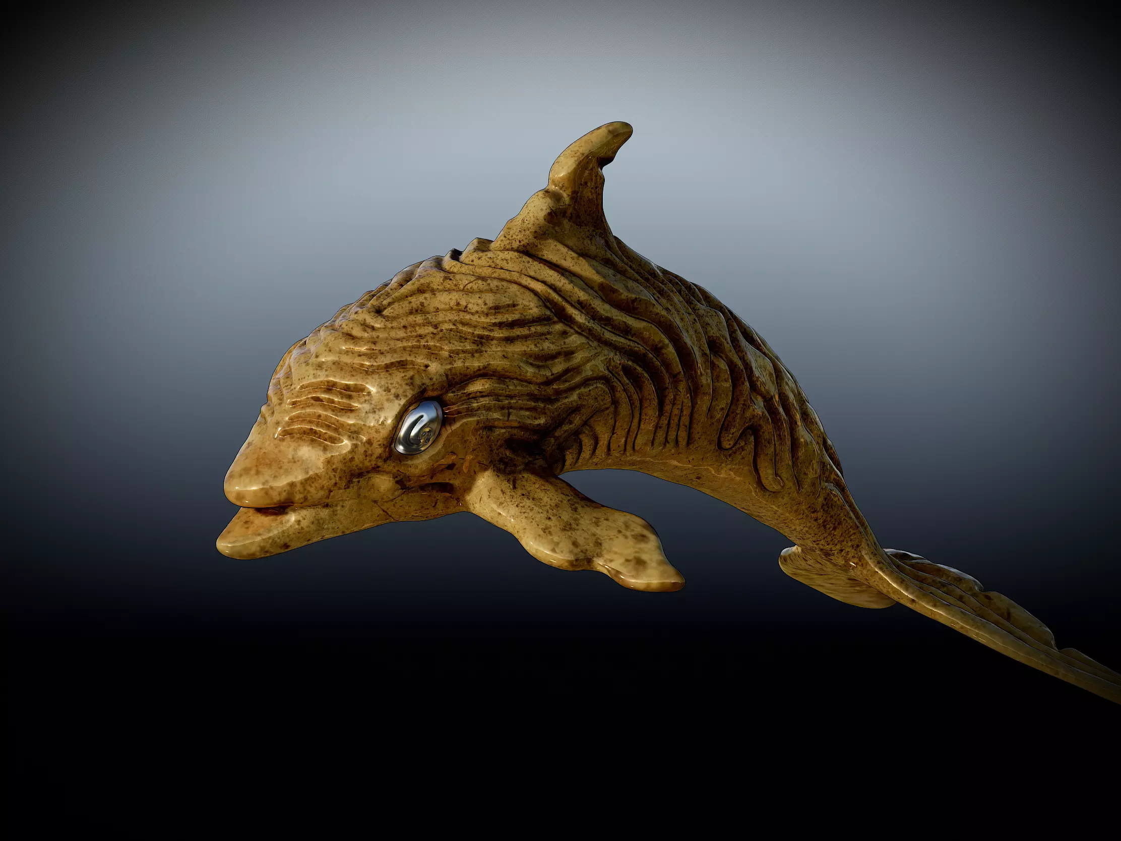 Designer textured Dolphin 3d model 3D print model_0