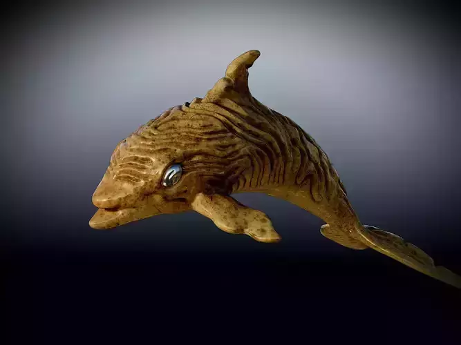 Designer textured Dolphin 3d model 3D print model