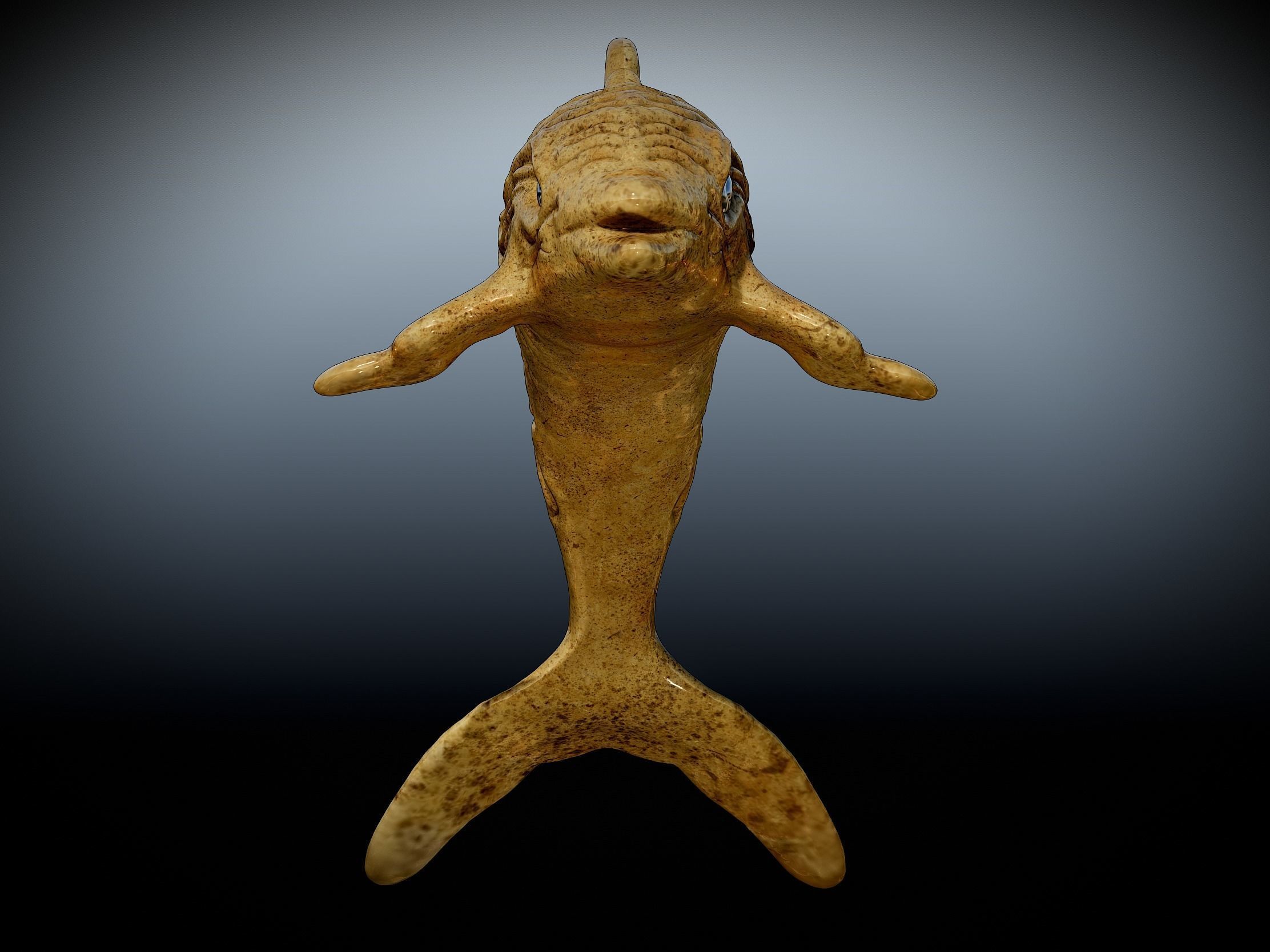 Designer textured Dolphin 3d model 3D print model_1