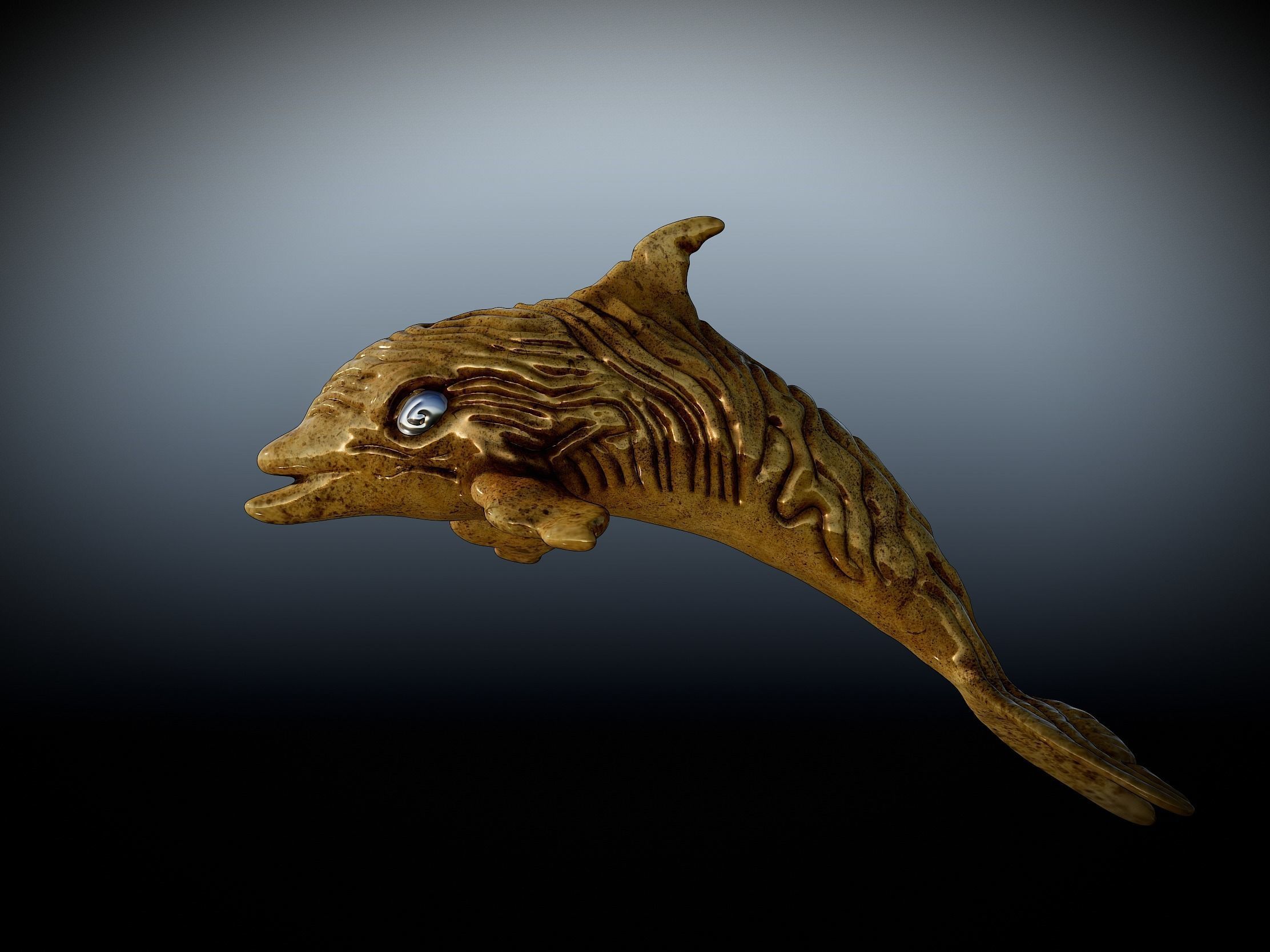 Designer textured Dolphin 3d model 3D print model_13