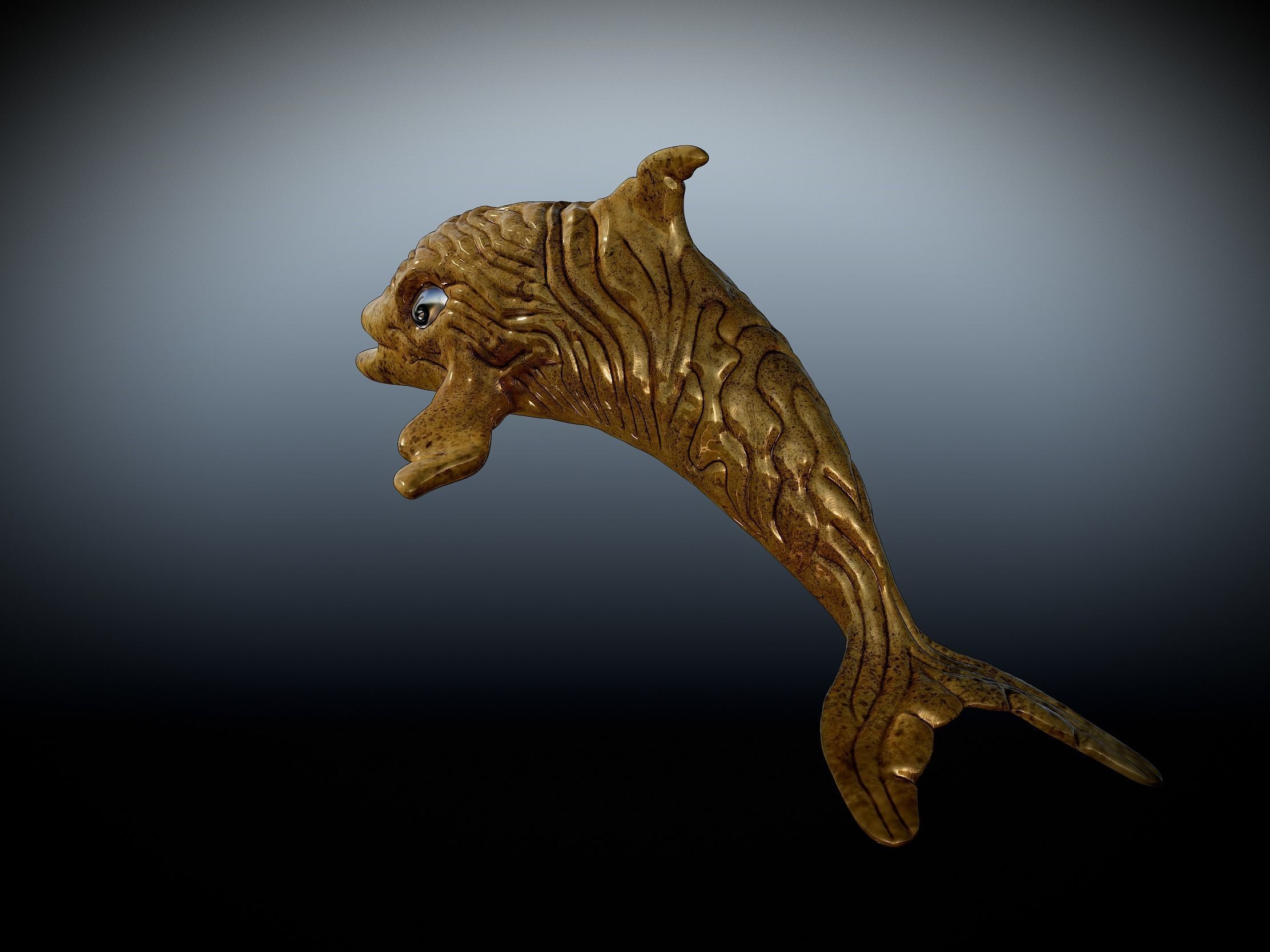 Designer textured Dolphin 3d model 3D print model_14