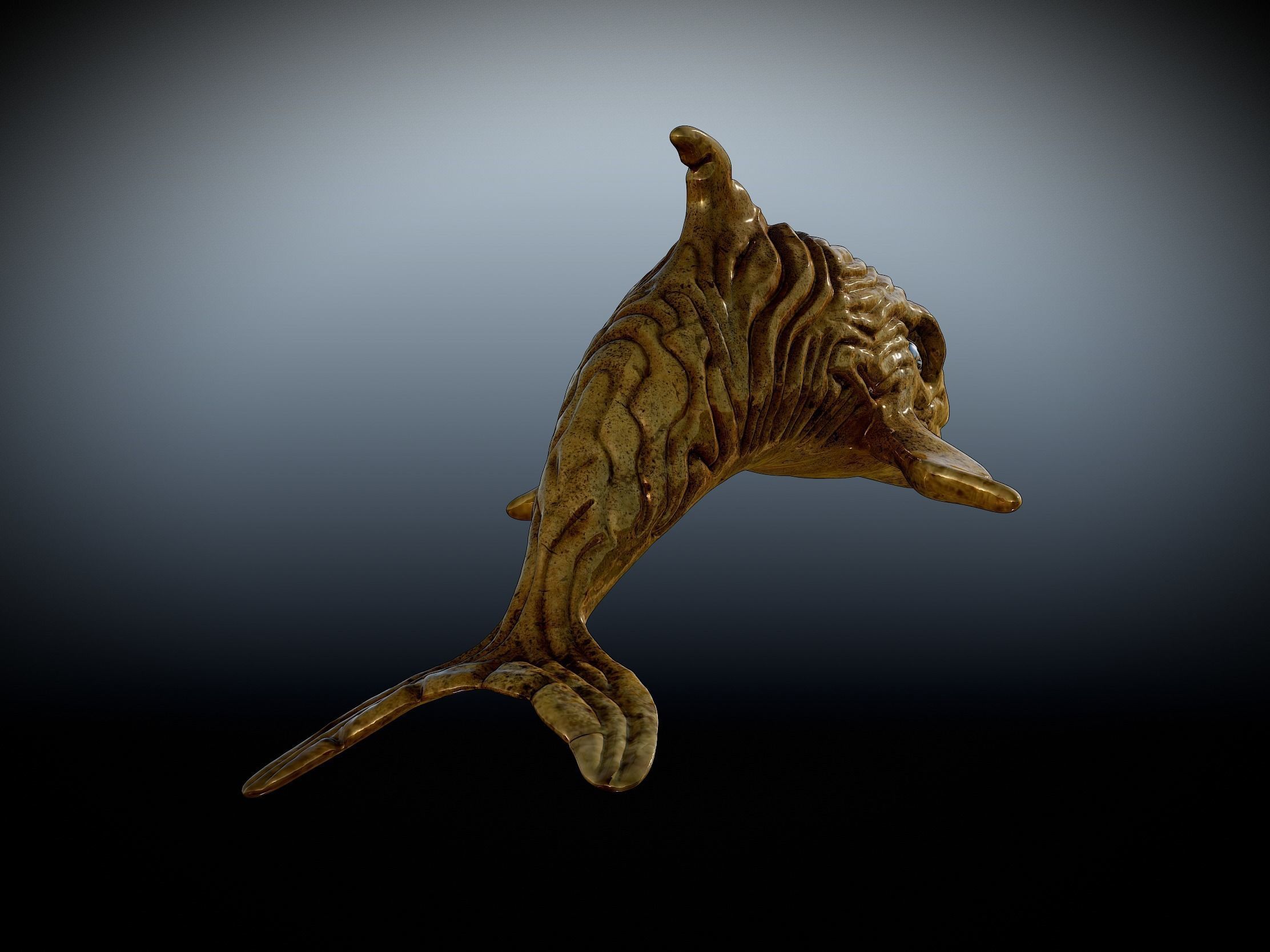 Designer textured Dolphin 3d model 3D print model_8