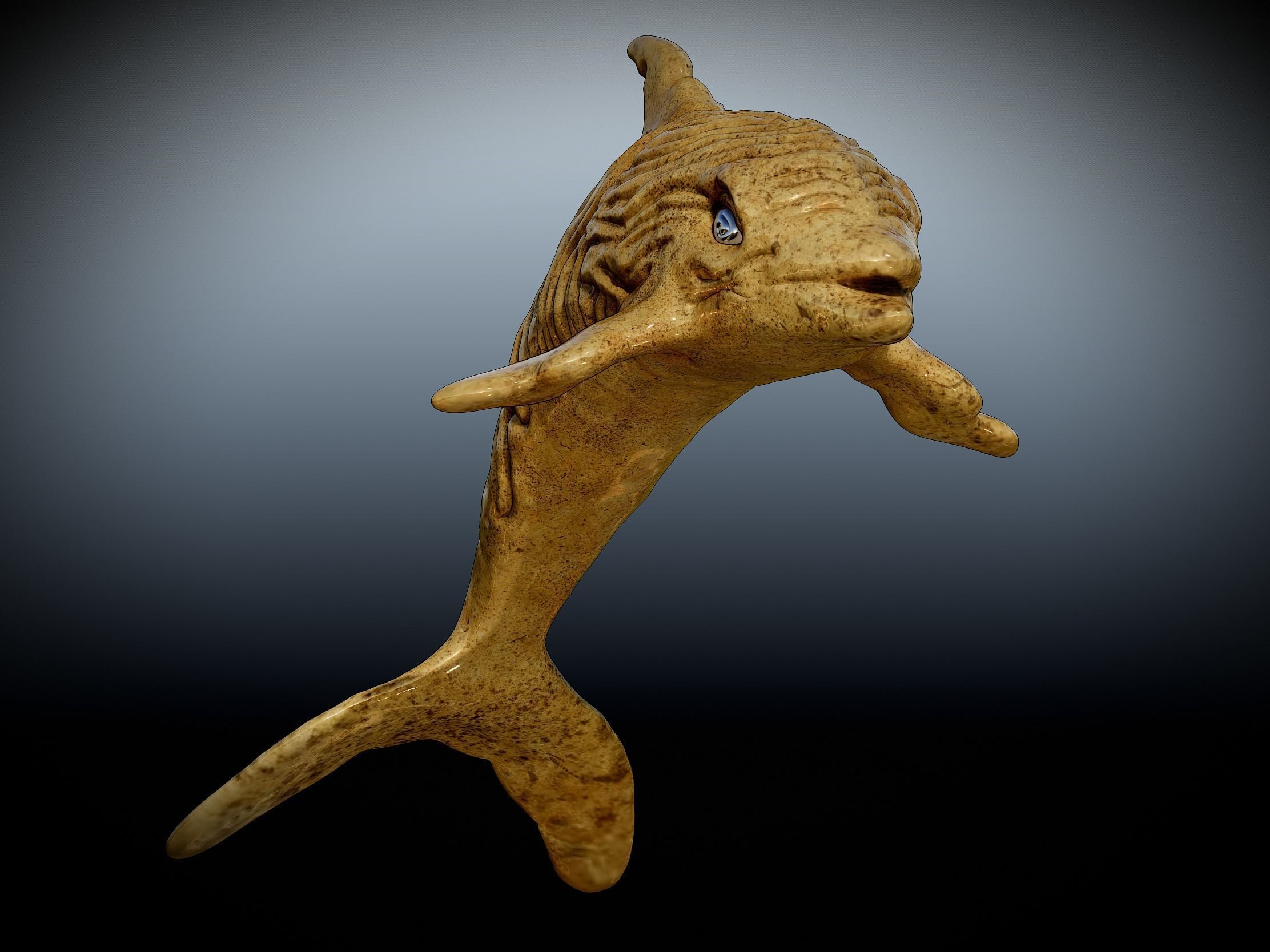 Designer textured Dolphin 3d model 3D print model_2