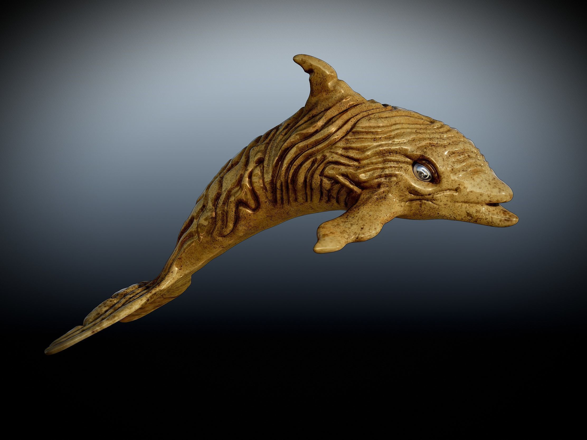 Designer textured Dolphin 3d model 3D print model_5