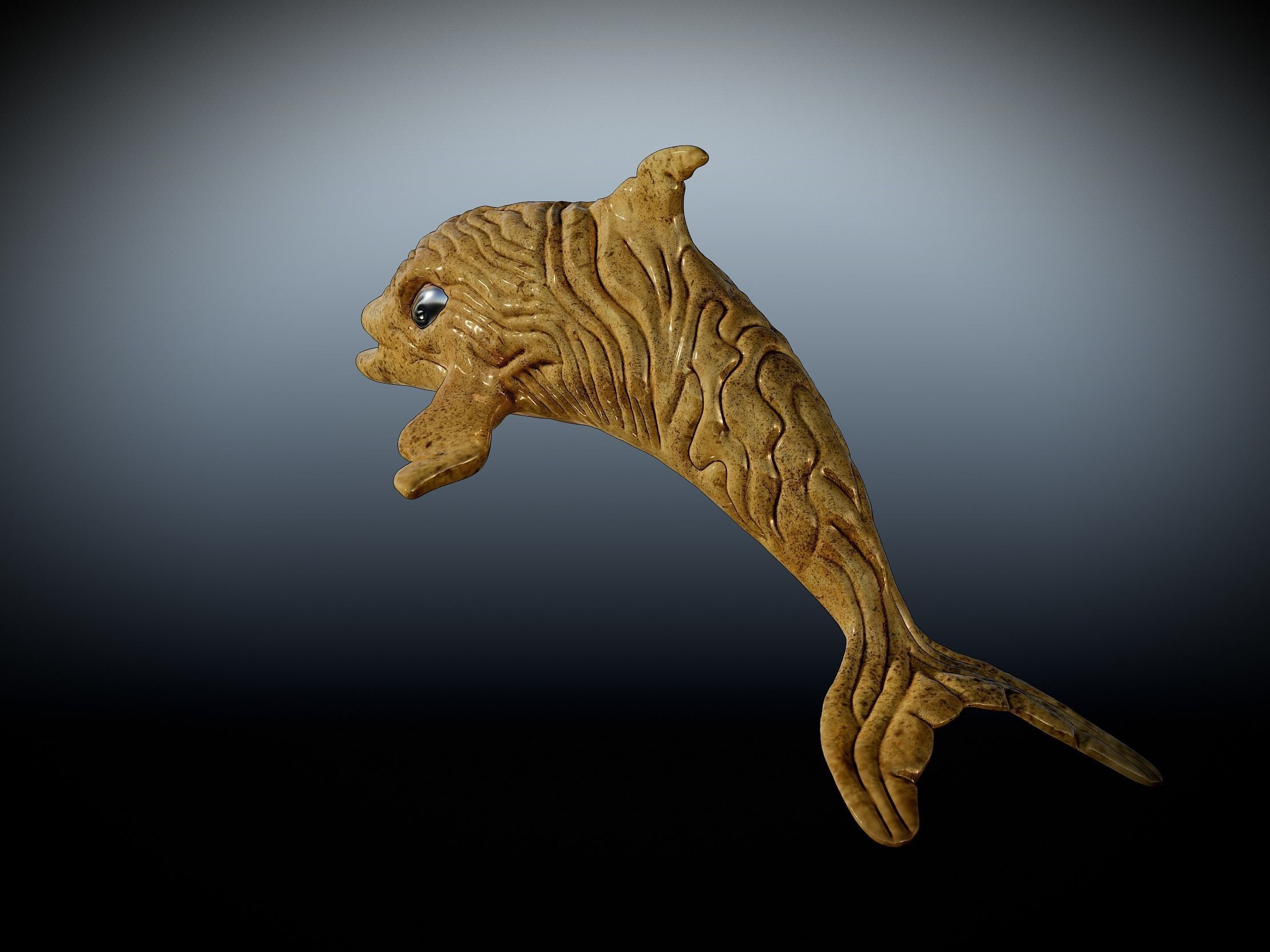 Designer textured Dolphin 3d model 3D print model_15