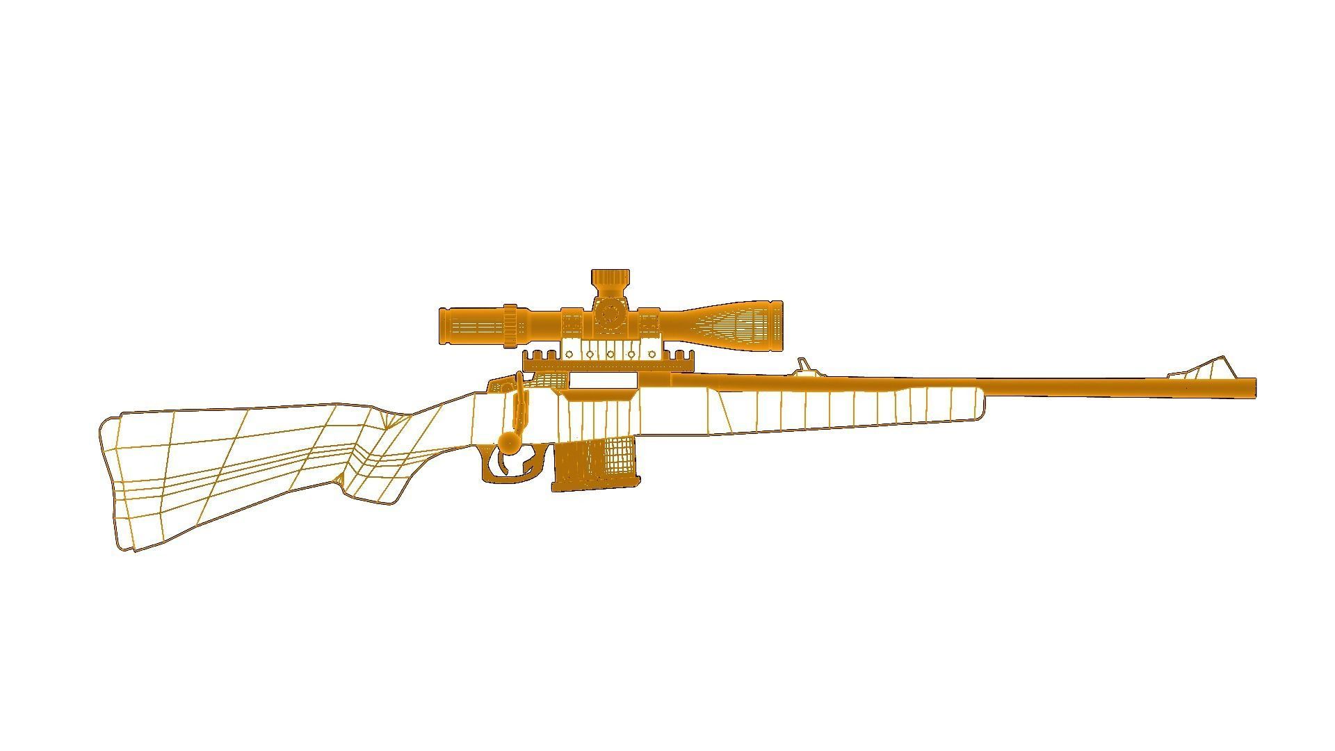 A WW2 sniper rifle high quality 3D model Low-poly 3D model_5