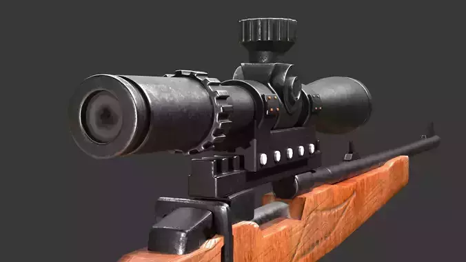 A WW2 sniper rifle high quality 3D model