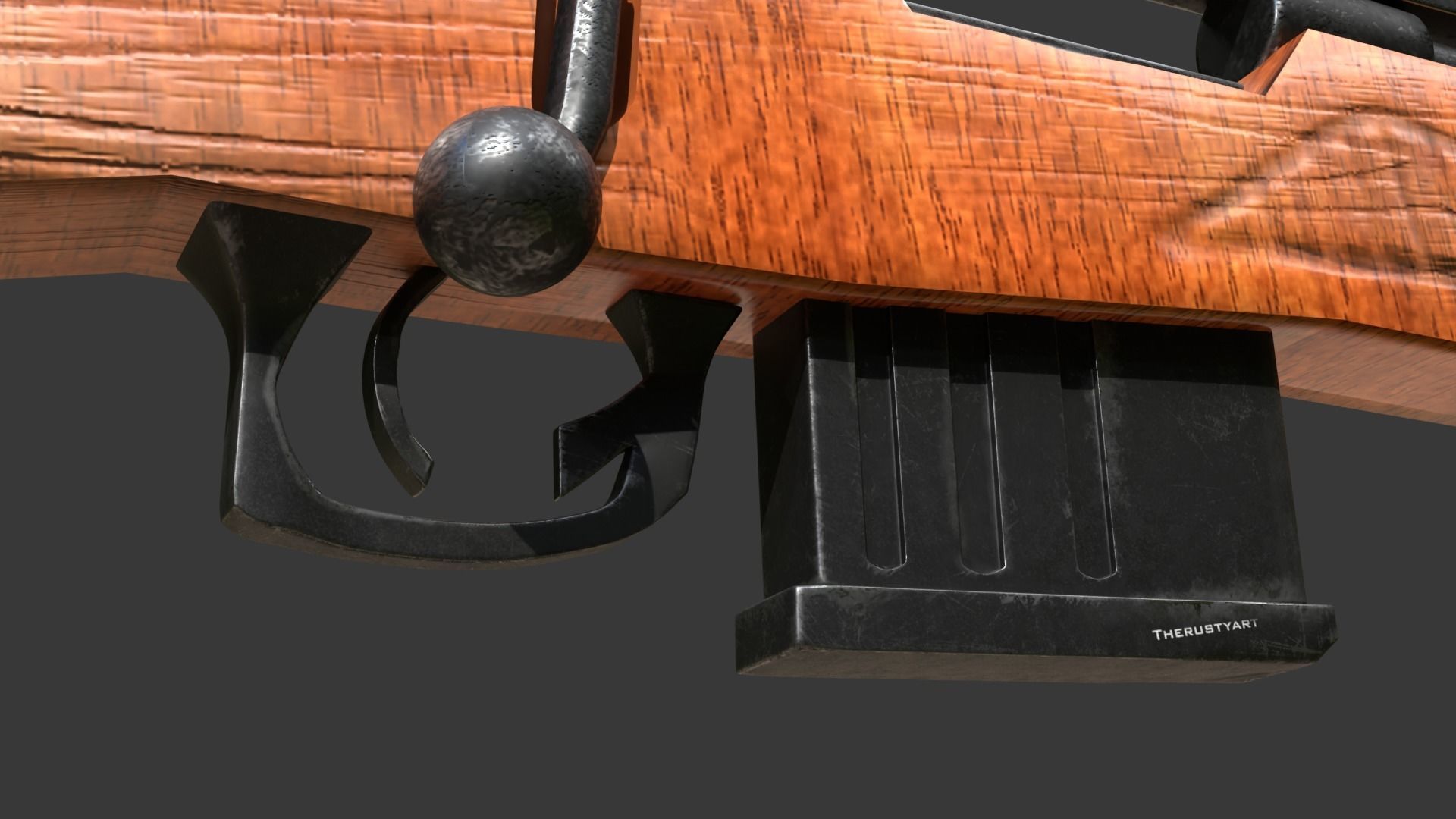 A WW2 sniper rifle high quality 3D model Low-poly 3D model_2