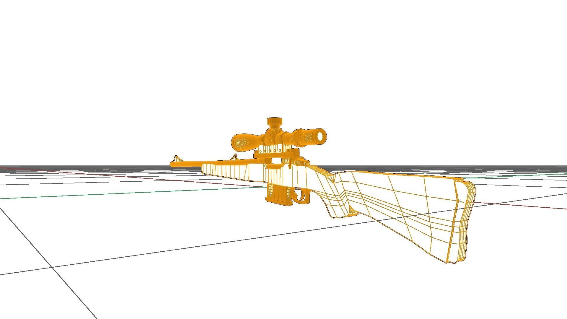 A WW2 sniper rifle high quality 3D model Low-poly 3D model_6