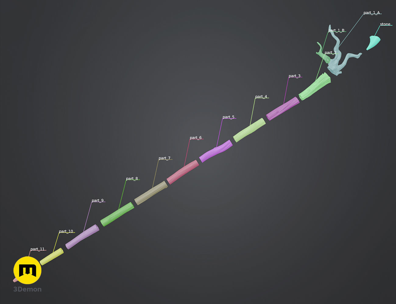 Radagast The Brown Staff - The Hobbit 3D print model_5